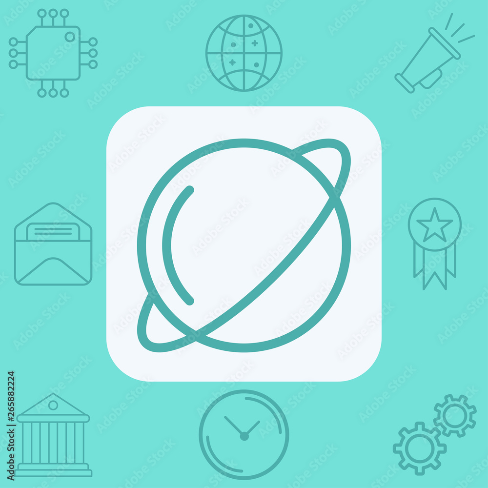 Obraz premium Saturn vector icon sign symbol