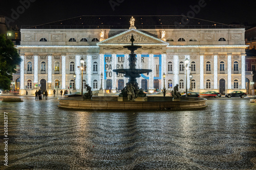 D. Maria II National Theatre or Teatro Nacional D. Maria II, Rossio Square, Lisbon, Portugal photo