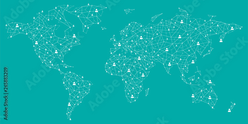 World Map - Global Human Business Connection