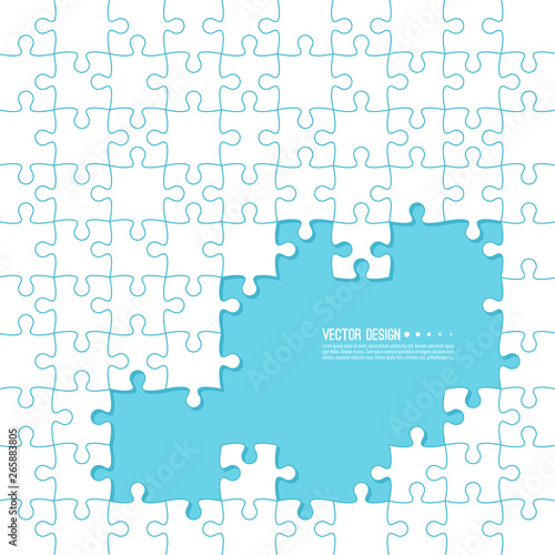 Abstract color background made of Jigsaw puzzle pieces. Vector illustration.