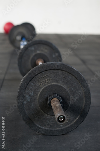 weights on gym floor