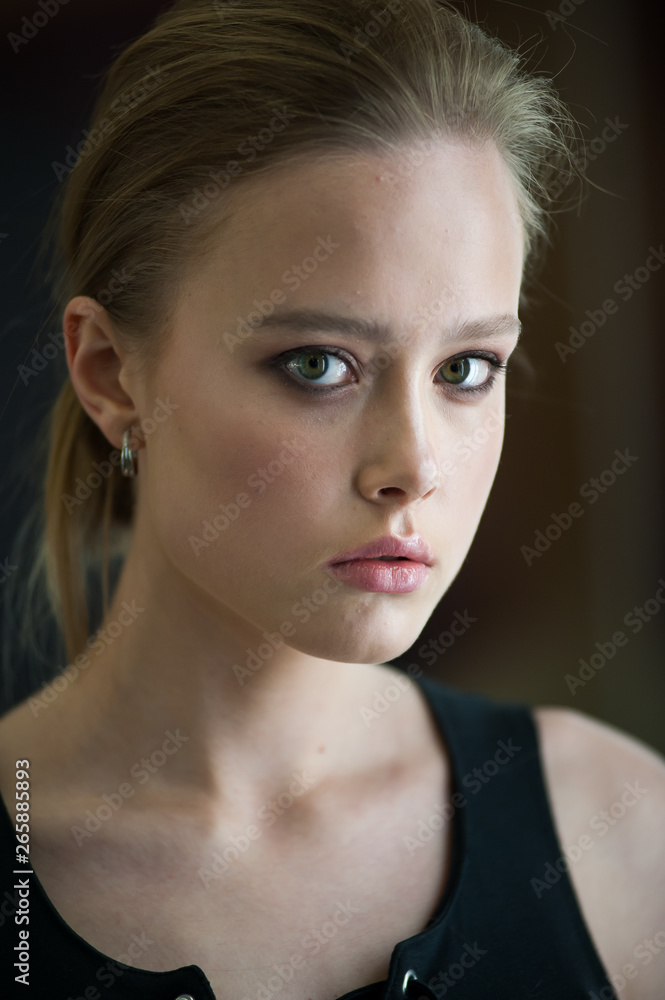 Portrait of beautiful young blonde woman with perfect make up Portrait of beautiful young blonde woman with perfect make up