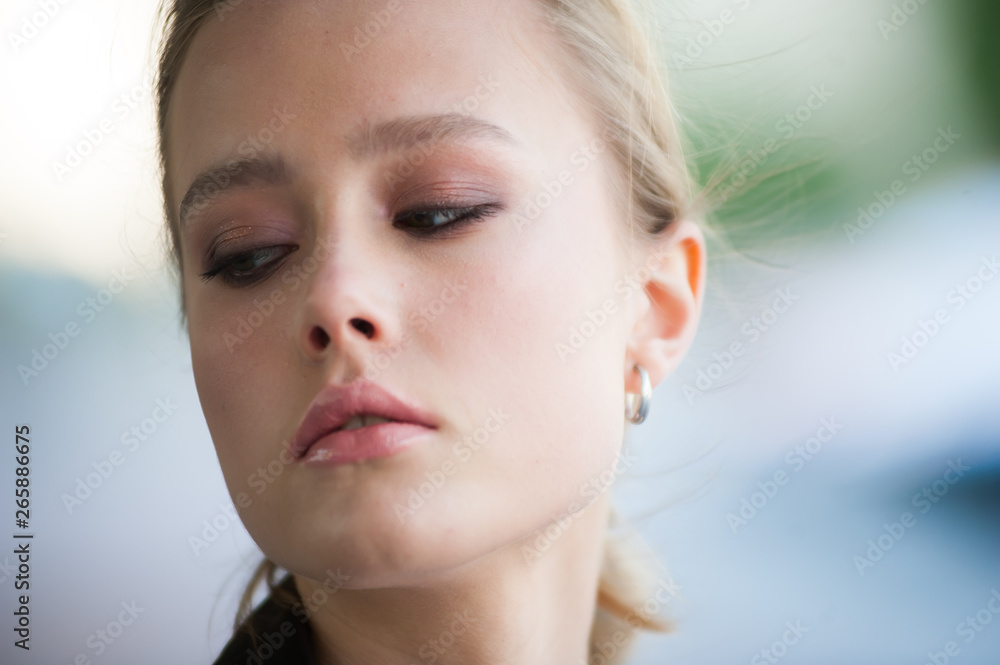 Portrait of beautiful young blonde woman with perfect make up Portrait of beautiful young blonde woman with perfect make up