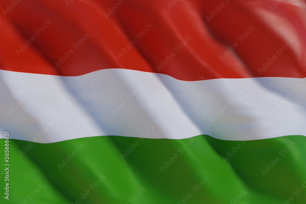 Naklejka premium Hungary flag in the wind