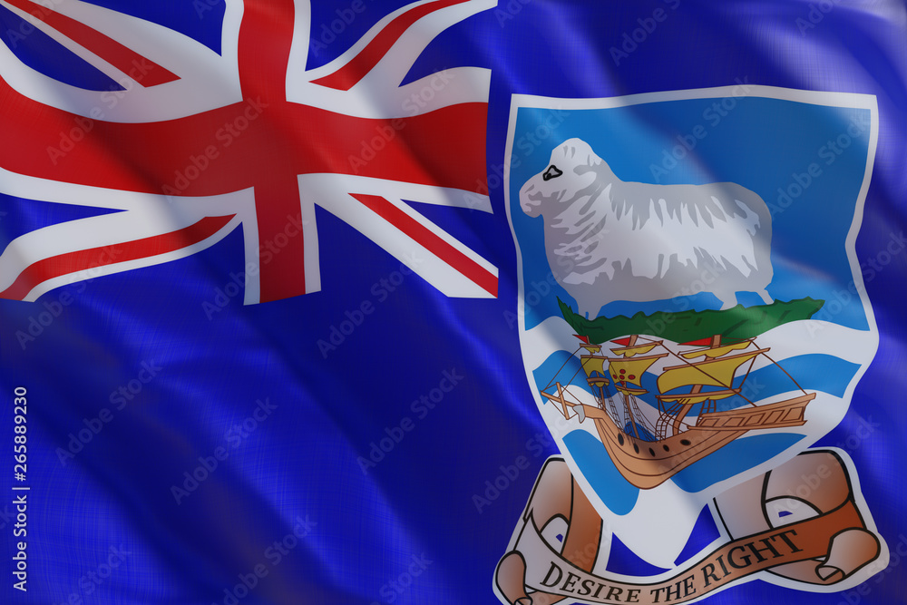 Fototapeta premium Falkland Islands flag in the wind