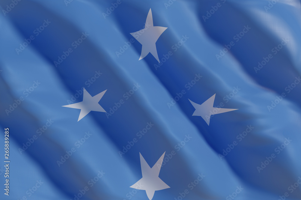 Federated States of Micronesia flag in the wind Federated States of Micronesia flag in the wind