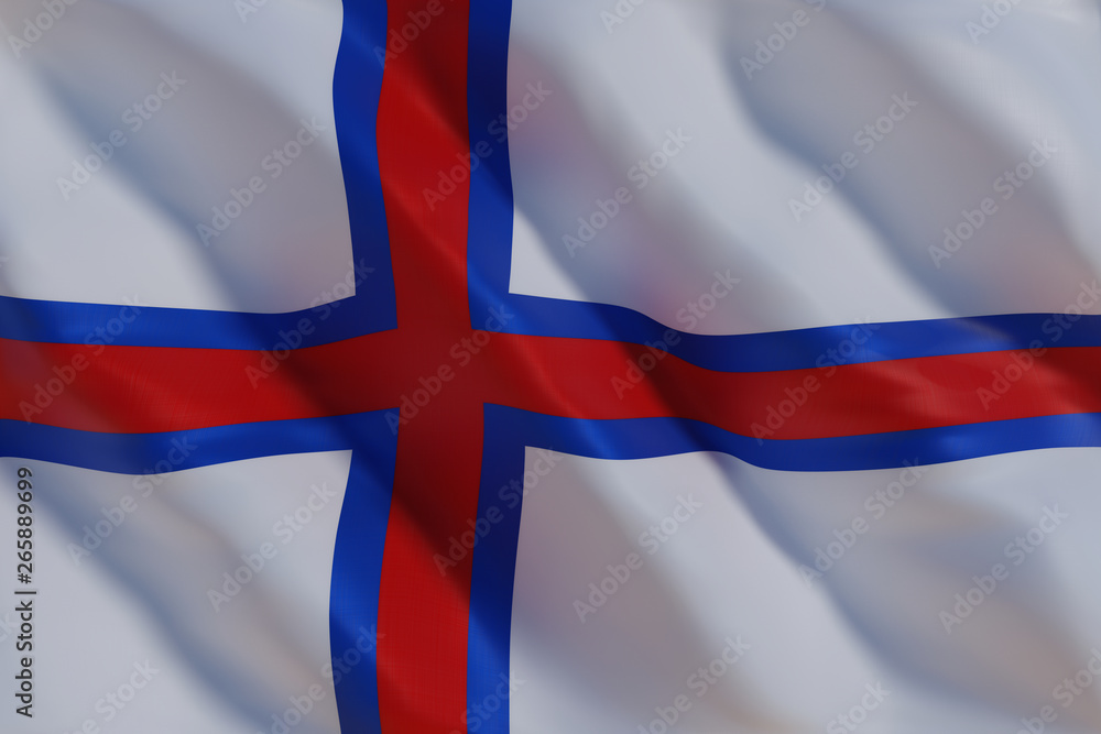Fototapeta premium Faroe Islands flag in the wind