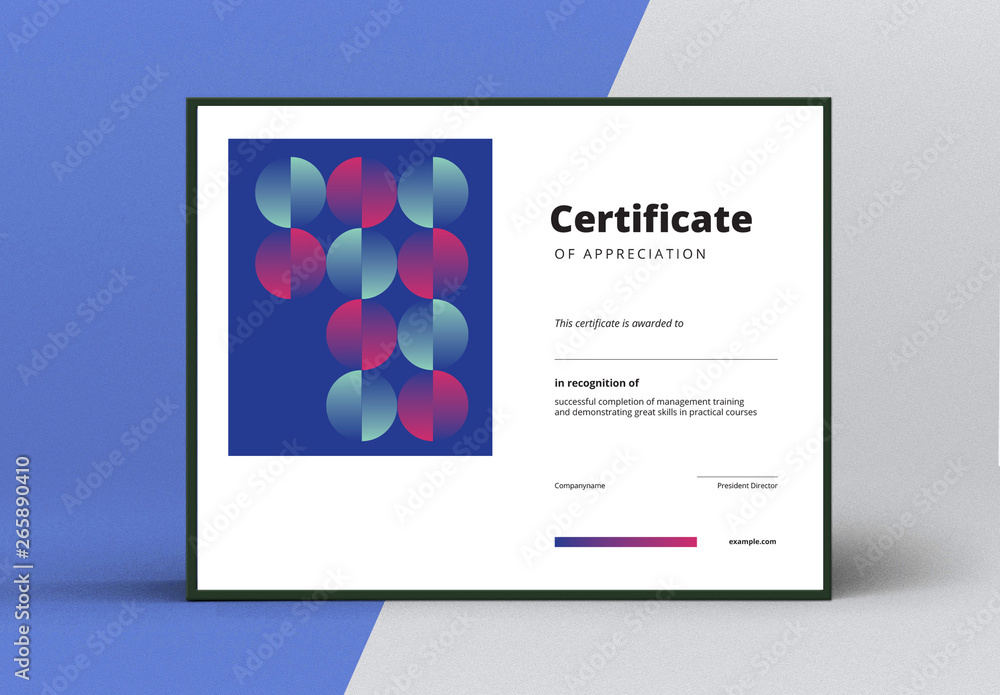 Certificate of Appreciation Layout with Red and Blue Elements Stock ...