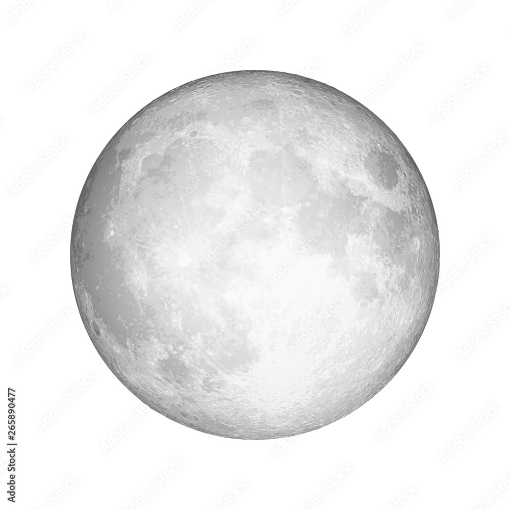 Realistic full moon. Astrology or astronomy planet design. Vector. Realistic full moon. Astrology or astronomy planet design. Vector.