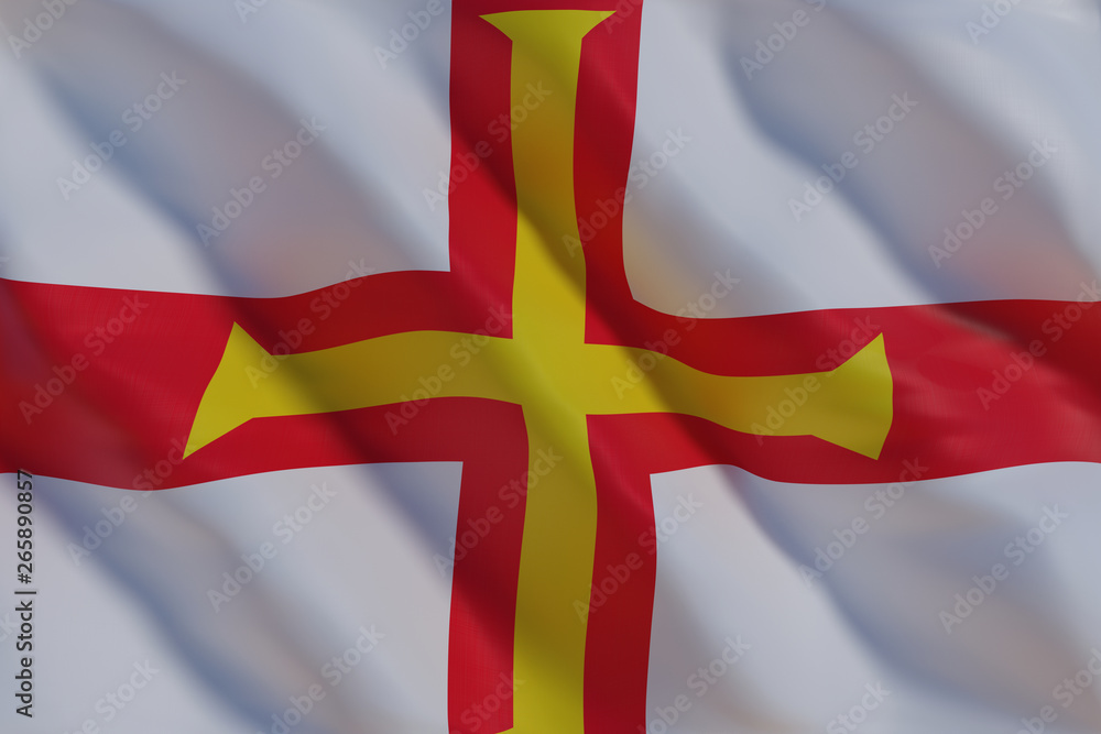 Obraz premium Guernsey flag in the wind
