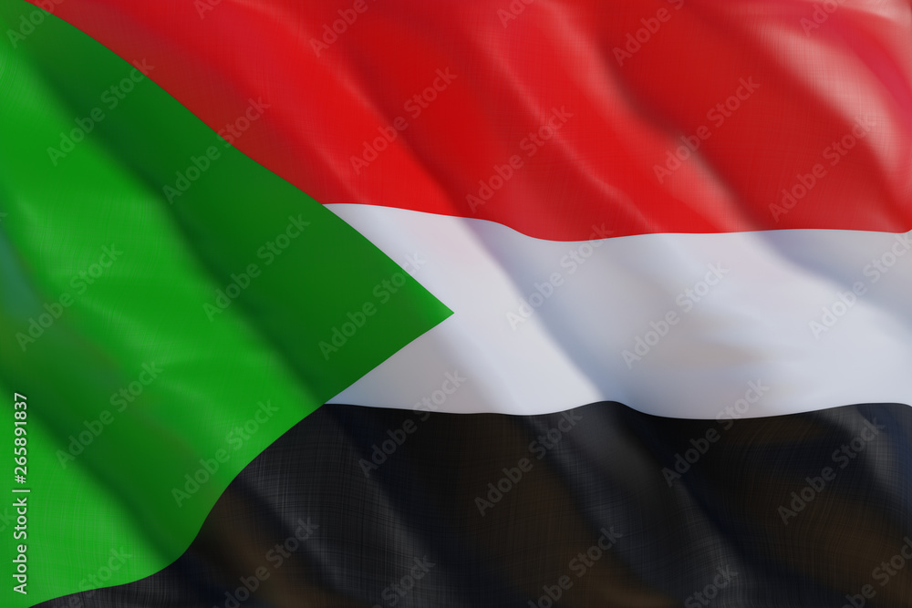Fototapeta premium Sudan flag in the wind