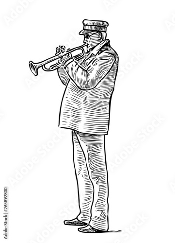 A sketch of a street trumpeter