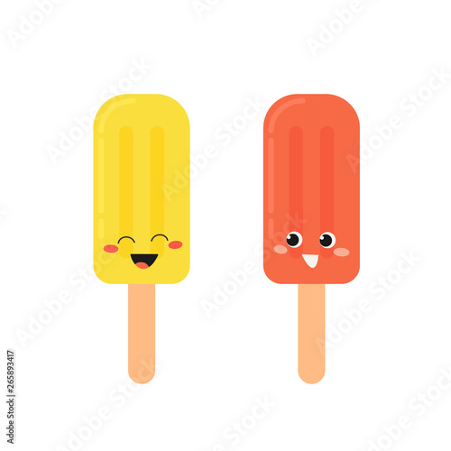 Cheerful ice lollies cartoon characters