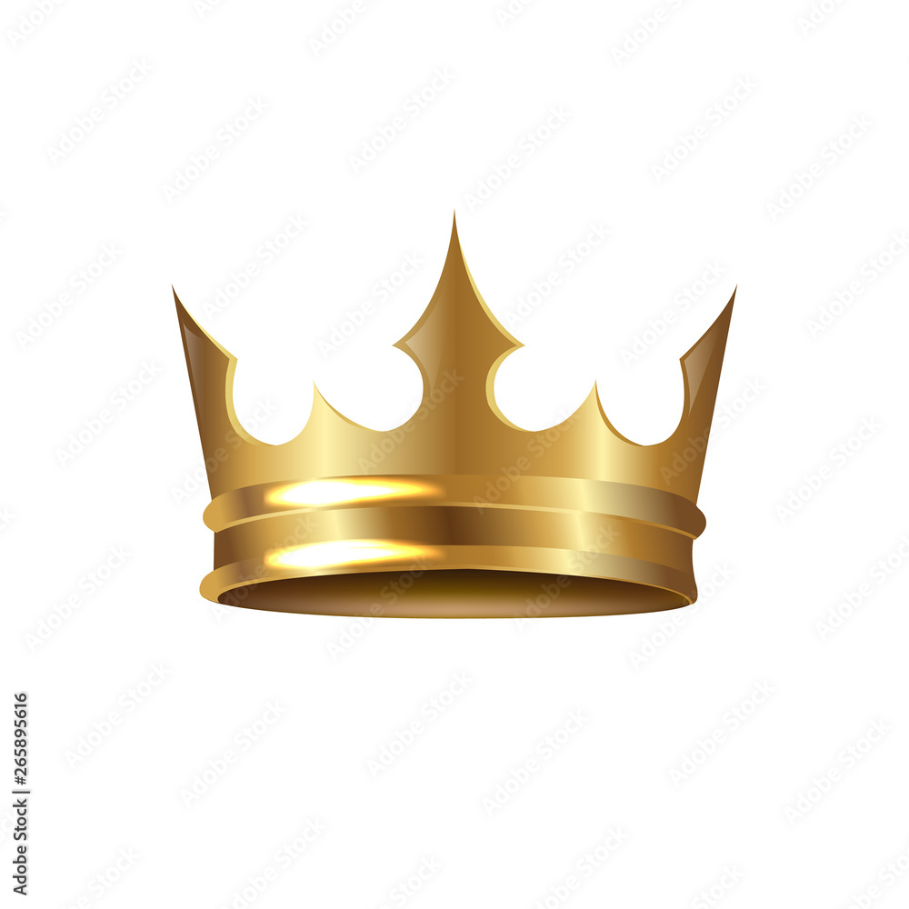 Golden Crown Isolated White Background Stock Vector | Adobe Stock