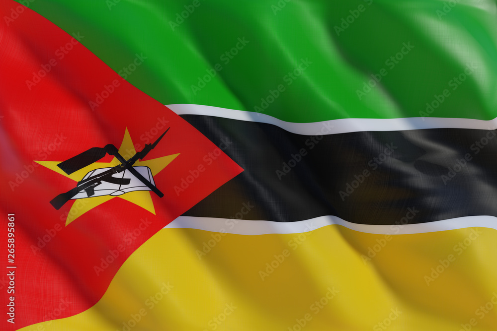 Mozambique flag in the wind Mozambique flag in the wind