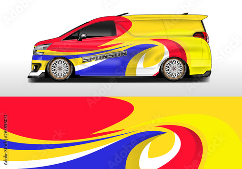 Car wrap company design vector. Graphic background designs for vehicle van livery   Eps 10