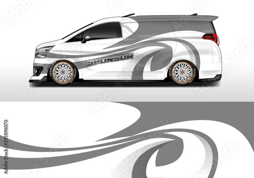 Car wrap company design vector. Graphic background designs for vehicle van livery   Eps 10