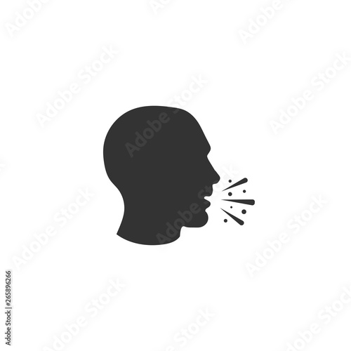 Cough icon in simple design. Vector illustration