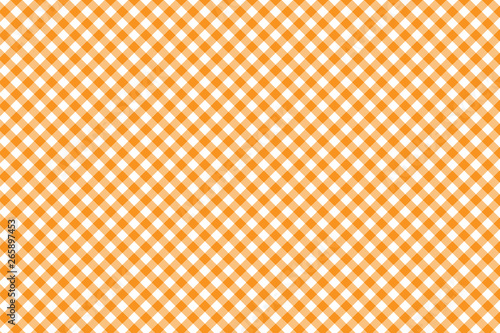 Orange Gingham pattern. Texture from rhombus/squares for - plaid, tablecloths, clothes, shirts, dresses, paper, bedding, blankets, quilts and other textile products. Vector illustration EPS 10