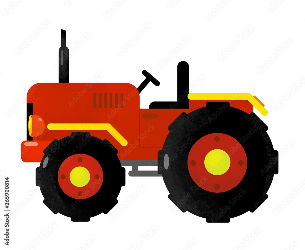 cartoon isolated farm vehicle on white background - tractor - illustration for children cartoon isolated farm vehicle on white background - tractor - illustration for children