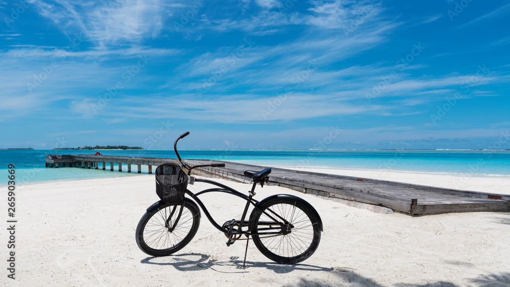 bicycle on tropical beach
