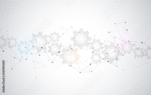Global network connection. Abstract geometric background with connecting dots and lines. Digital technology and communication concept. © Kingline