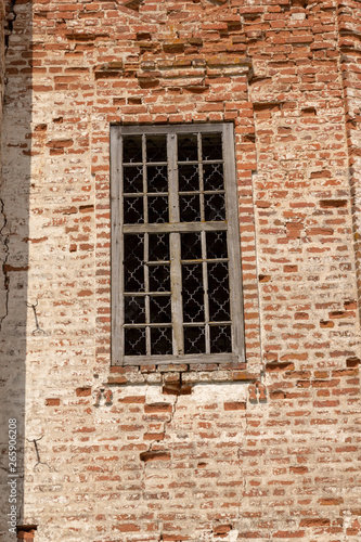 The walls of the Russian destroyed church of red brick © AleksViking