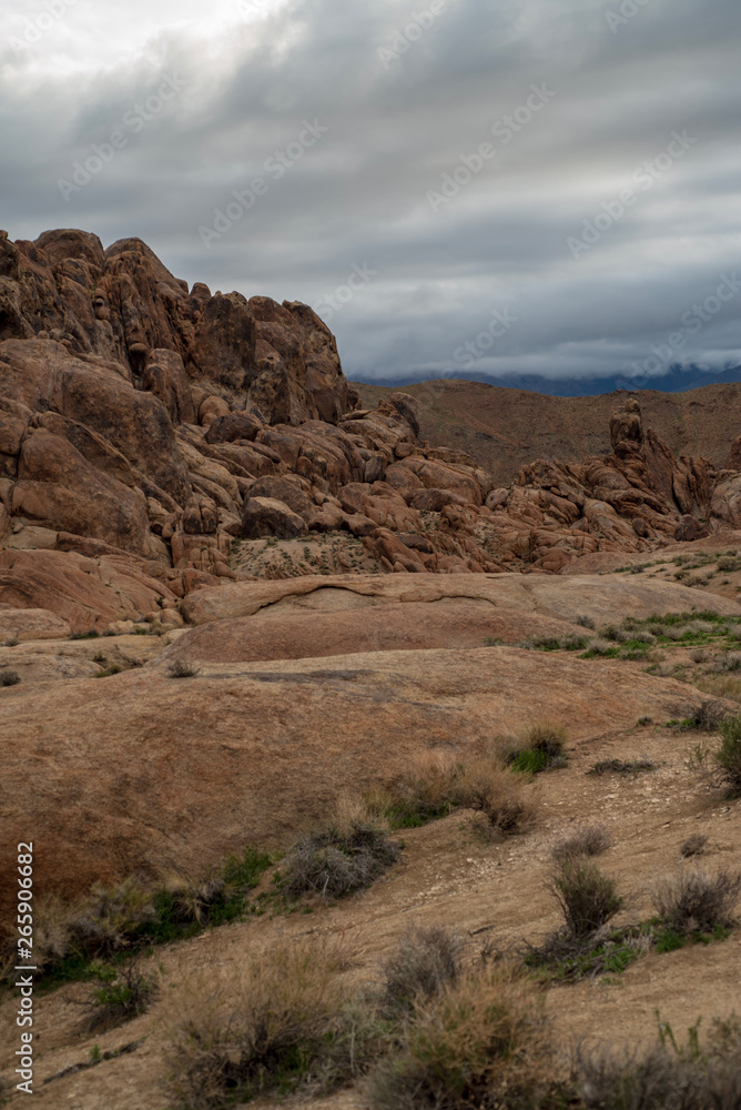 California desert landscape in the Sierra Nevada Alabama Hills