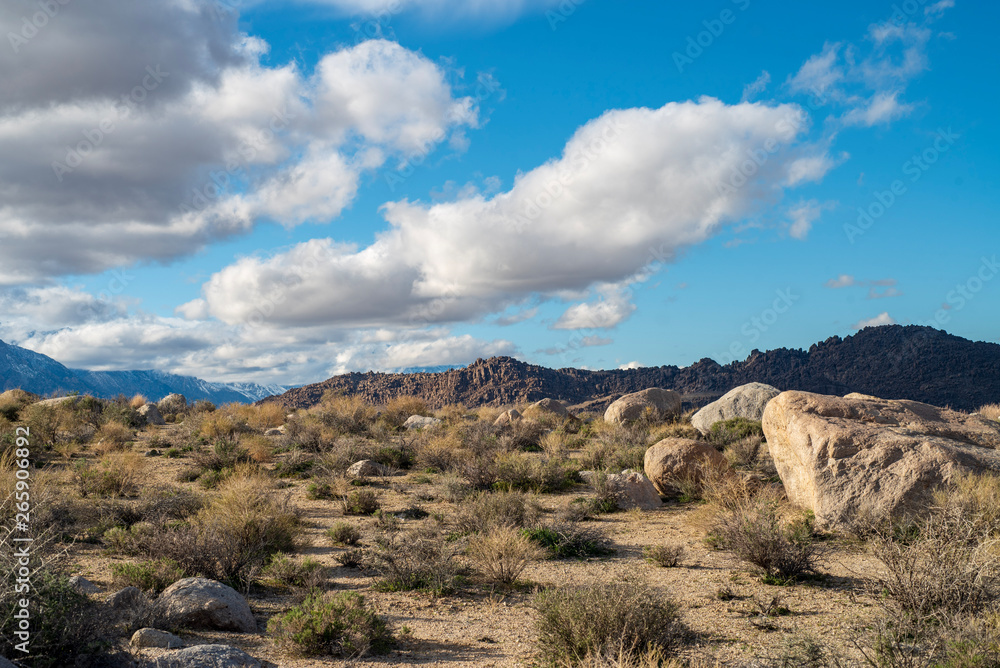 California desert landscape in the Sierra Nevada Alabama Hills