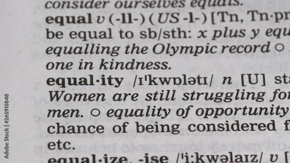 Equality word definition in dictionary, personal freedom in social life, respect Equality word definition in dictionary, personal freedom in social life, respect