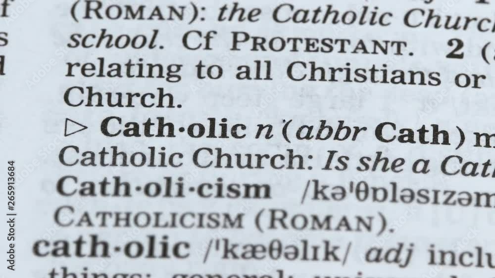 Catholic word in english vocabulary, part of christian church, worship in god Catholic word in english vocabulary, part of christian church, worship in god