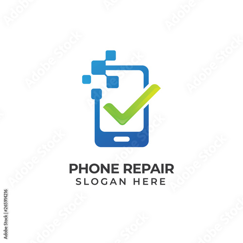 mobile phone repair logo template. phone service icon symbol