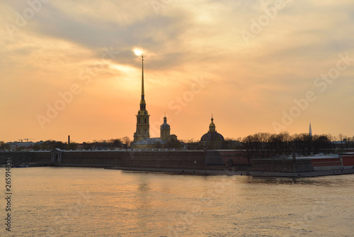 Peter and Paul Fortress at sunset. © konstan