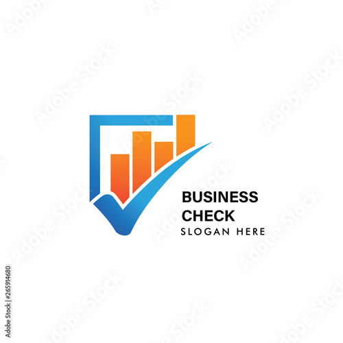 financial business logo template. business check icon illustration