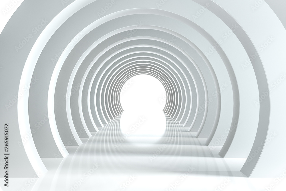 Fototapeta premium 3d rendering, dark science-fiction tunnel, dark background