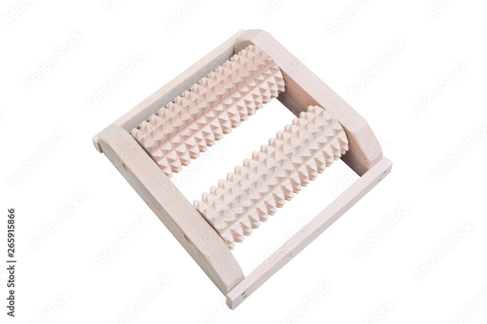 Wooden foot massager isolated on a white background Wooden foot massager isolated on a white background