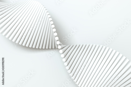 3d rendering, the spiral DNA consist of lines. photo
