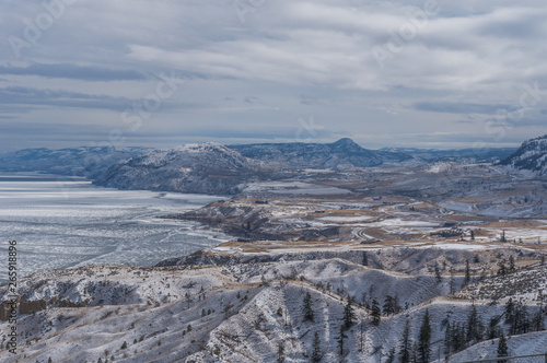 panorama of mountains in winter