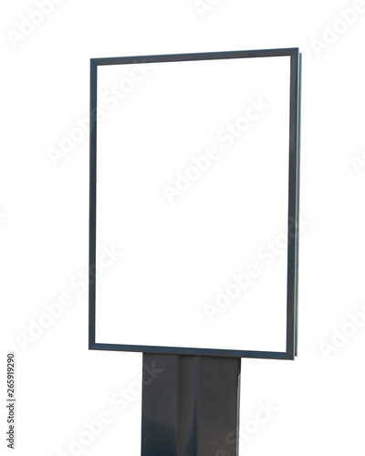Obraz na płótnie Vertical small billboard isolated on white background. Mock up for your advertising or announcements w salonie