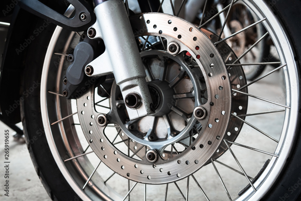 Motorcycle wheels close up Motorcycle wheels close up