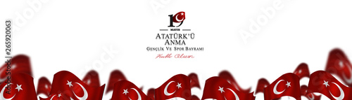 vector illustration, 19 may, Commemoration of Atatürk, Youth and Sports Day, (19 mayıs, Atatürk'u anma genclik ve spor bayrami.)	