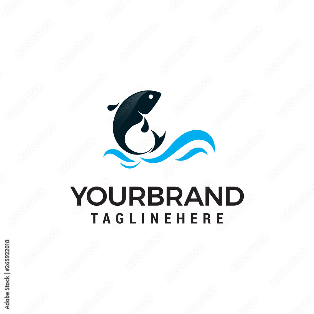 Dolphin jumping above waves logo design concept template vector Dolphin jumping above waves logo design concept template vector