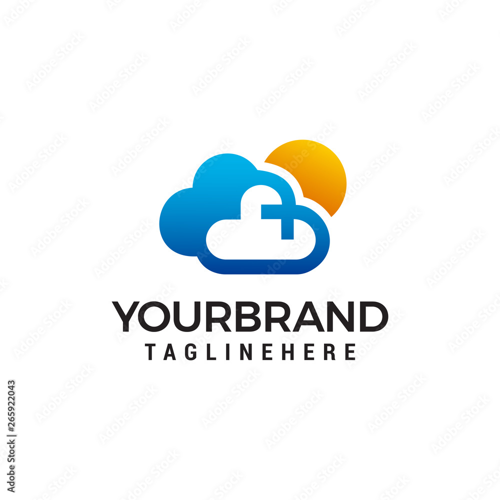 cloud and sun logo design concept template vector cloud and sun logo design concept template vector