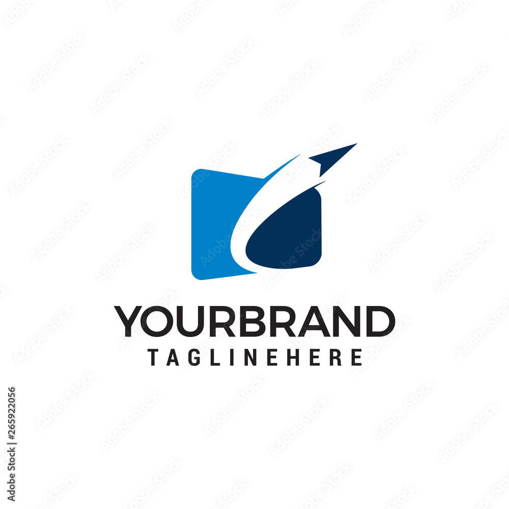 airplane internet logo design concept template vector
