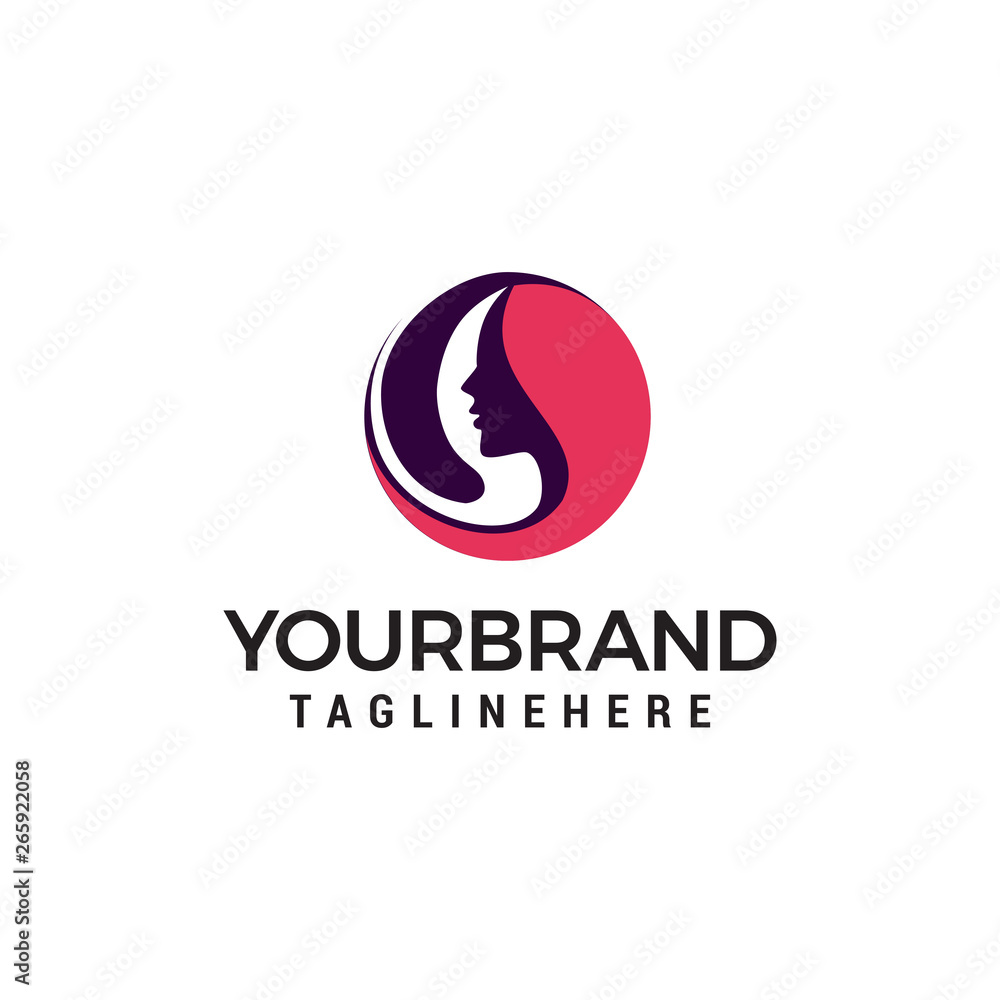 Obraz premium beautiful face logo design concept template vector