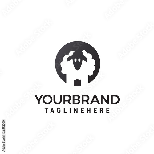 sheep logo design concept template vector