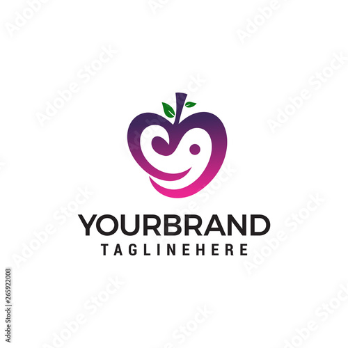 love fruit logo design concept template vector