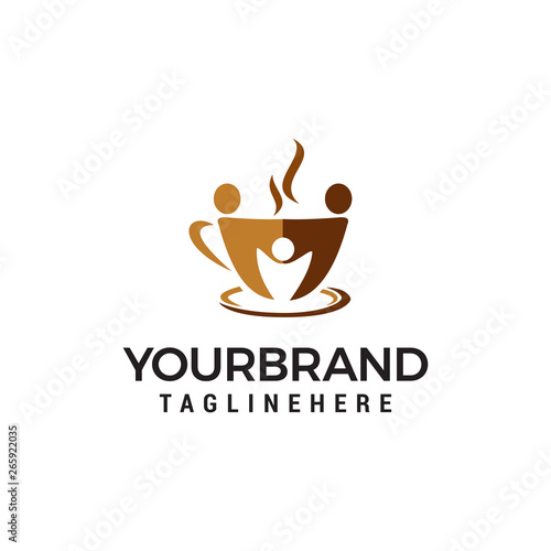 coffee community logo design concept template vector