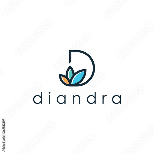 Flower D Logo - Vector logo template