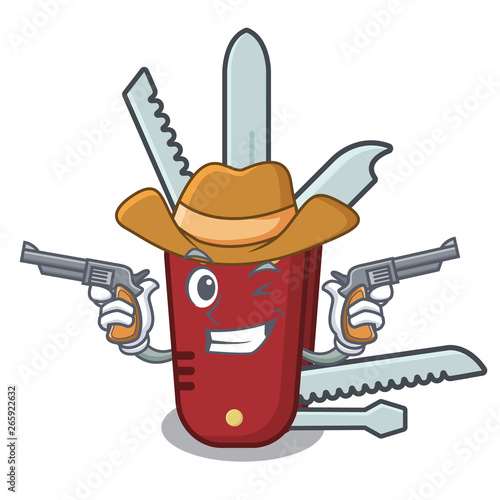 Cowboy penknife isolated with in the mascot photo